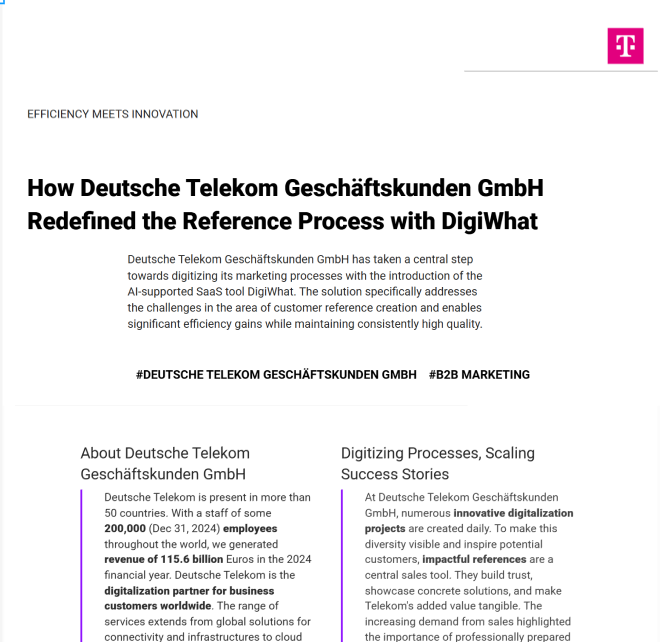 Web Case Study Telekom