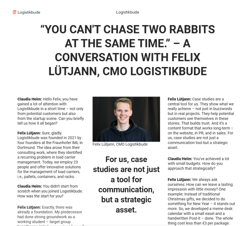 Case Study Interview Logistikbude